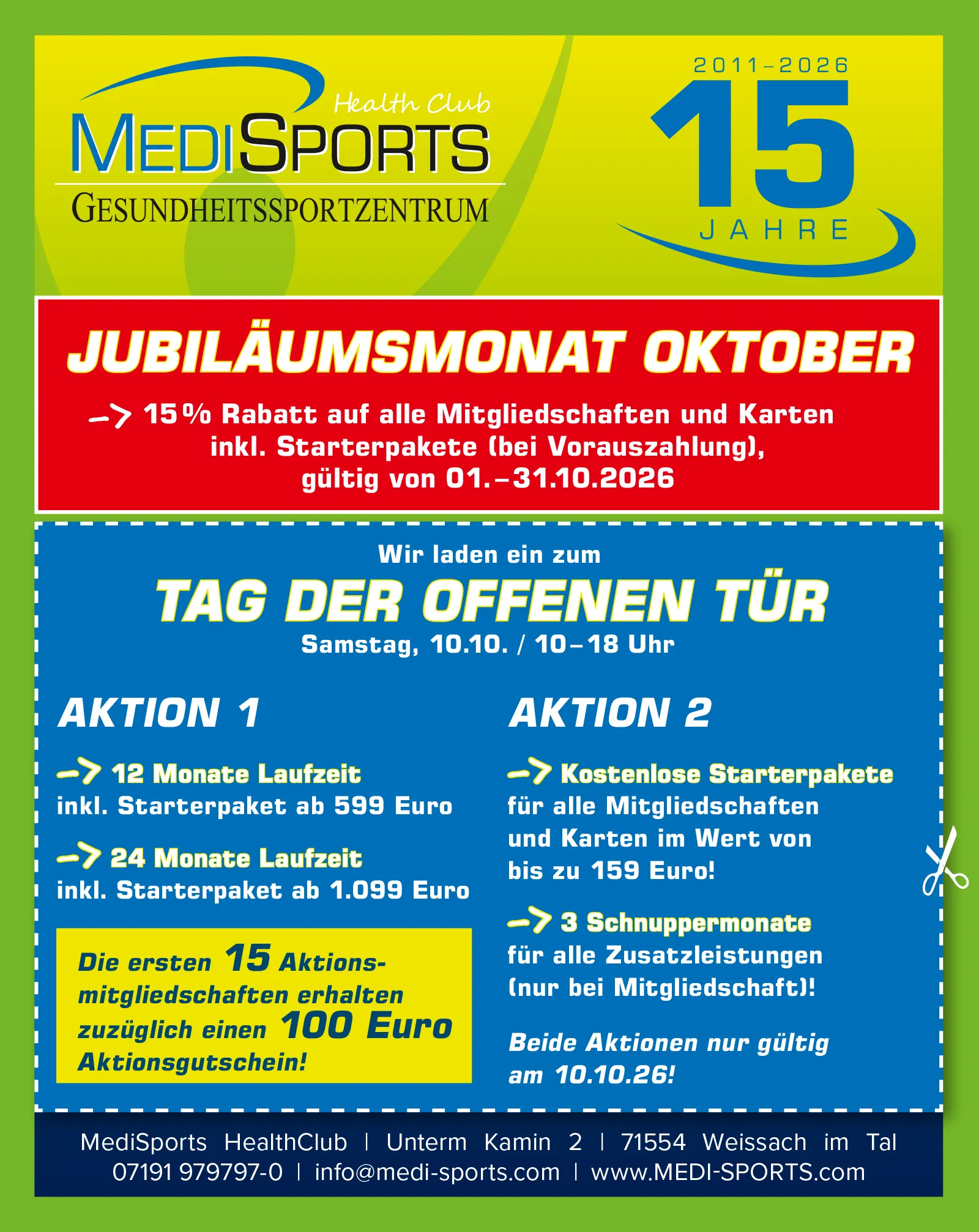 15 Jahre MediSports Health Club und Tag der offenen Tür