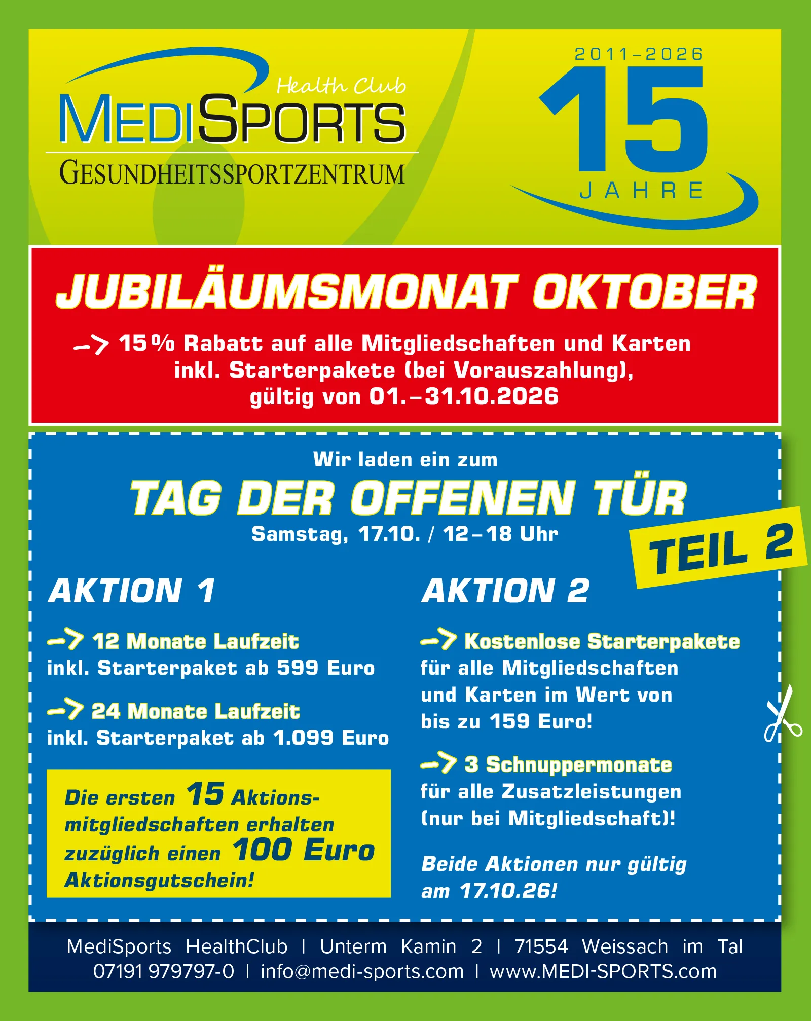 15 Jahre MediSports Health Club und Tag der offenen Tür